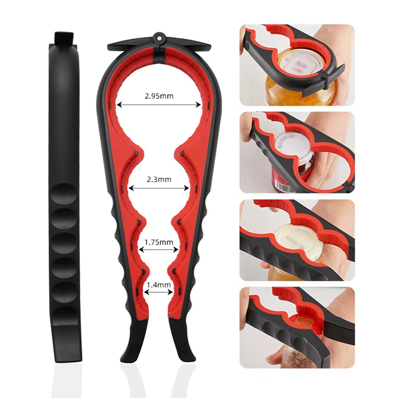 Can Opener Multi Functional Four in One Beverage Bottle Cap Twister Position anti Slip High Durability Easy Twisting Action