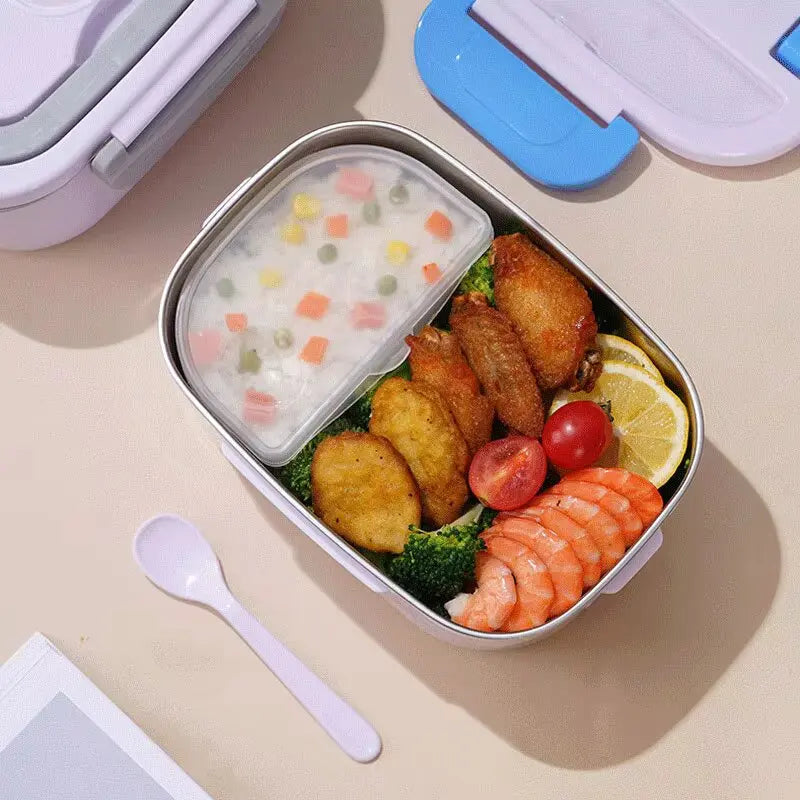 1.5 L 60W Electric Lunch Box Food Warmer Portable Food Heater for Car or Home - Leak Proof 304 Stainless Steel Liner NEW 2025