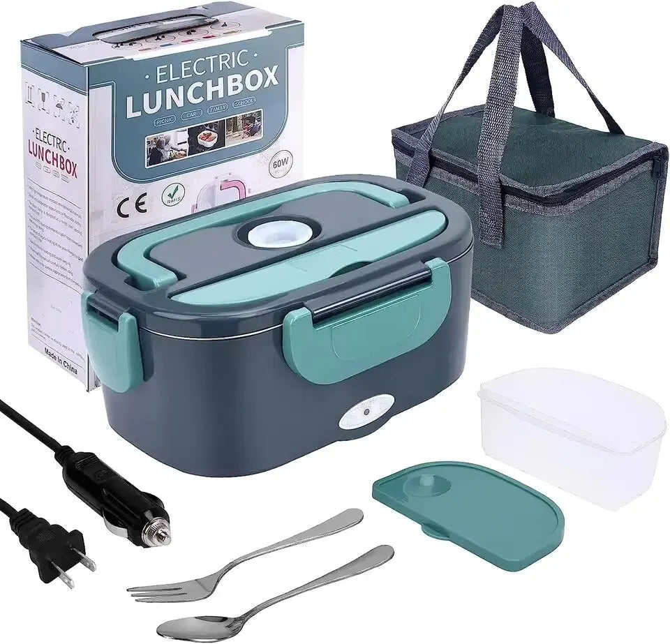 1.5 L 60W Electric Lunch Box Food Warmer Portable Food Heater for Car or Home - Leak Proof 304 Stainless Steel Liner NEW 2025