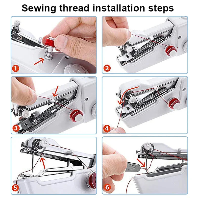 Portable Manual Sewing Machine Crafts Domestic Sewing Machine Presser Foot Rope-Free Apparel Arts Diy Build Quick Handheld Home