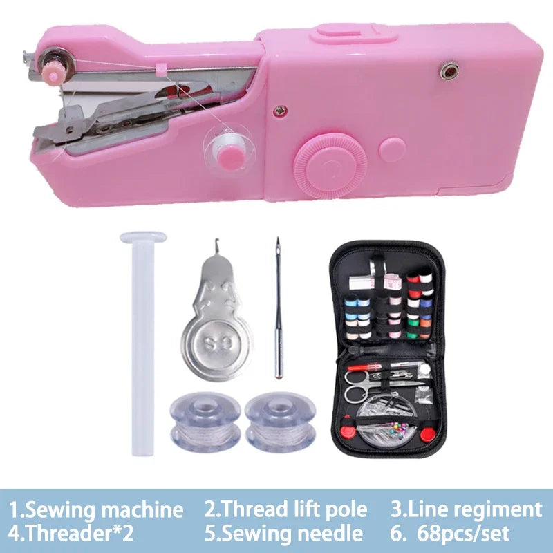 Portable Manual Sewing Machine Crafts Domestic Sewing Machine Presser Foot Rope-Free Apparel Arts Diy Build Quick Handheld Home