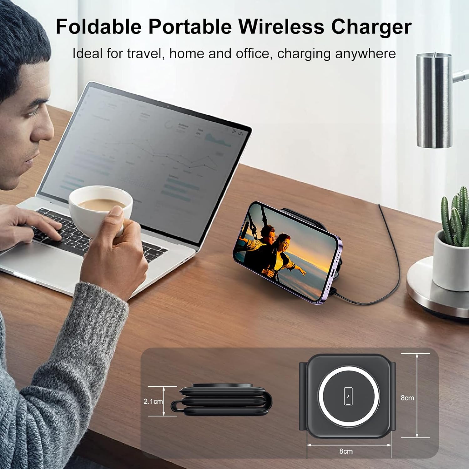 Wireless Charger for Iphone,  3 in 1 Magnetic Foldable Charging Station for Multiple Device Apple, 18W Fast Charger Stand for Iphone 15 14 13 12, Iwatch & Airpods, (Adapter Included) W-312