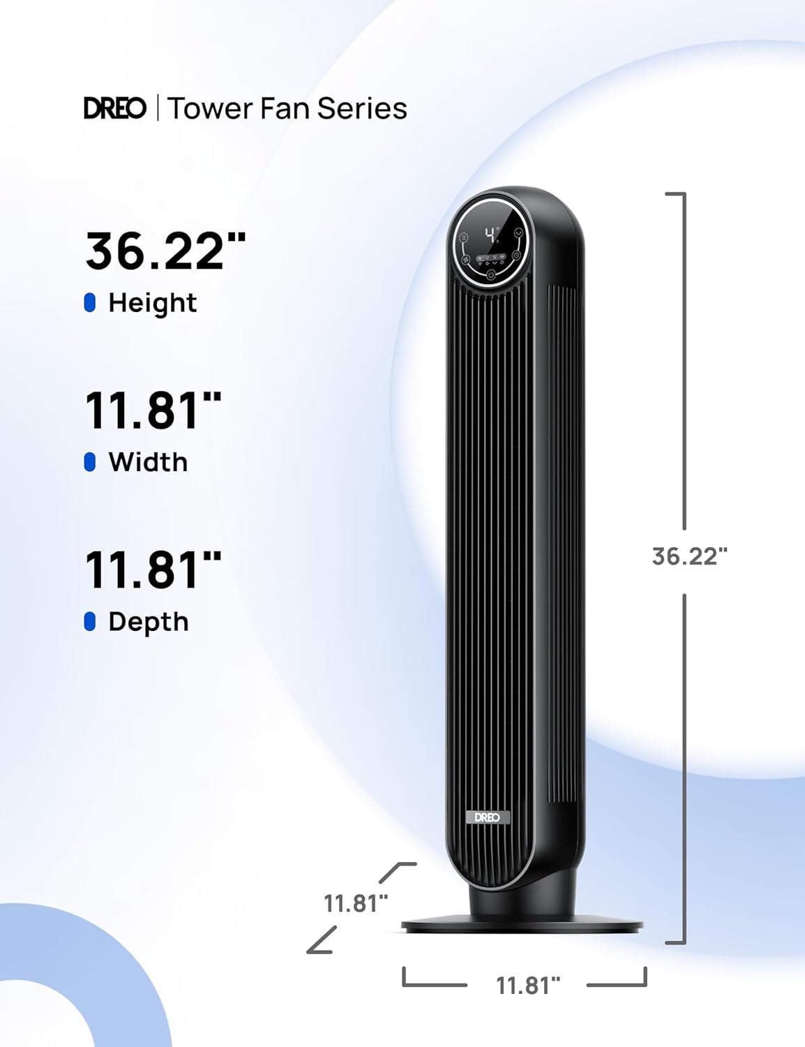 28Db Tower Fan for Bedroom, 25Ft/S Velocity Portable Cooling Fan, 90° Oscillating Standing Fans for Home, LED Display, 4 Speeds, 4 Modes, Timer, Quiet Electric Bladeless Fan, Remote Control