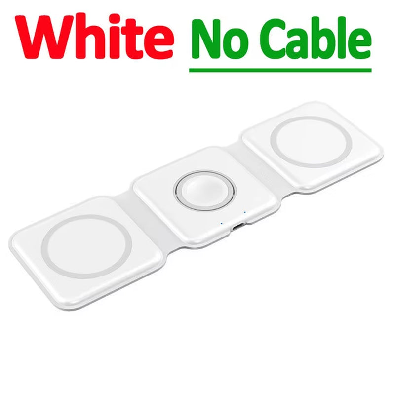 100W 3 in 1 Foldable Wireless Charger Pad Stand for Iphone 15 14 13 12Pro Max Airpods Iwatch Fast Wireless Charging Dock Station