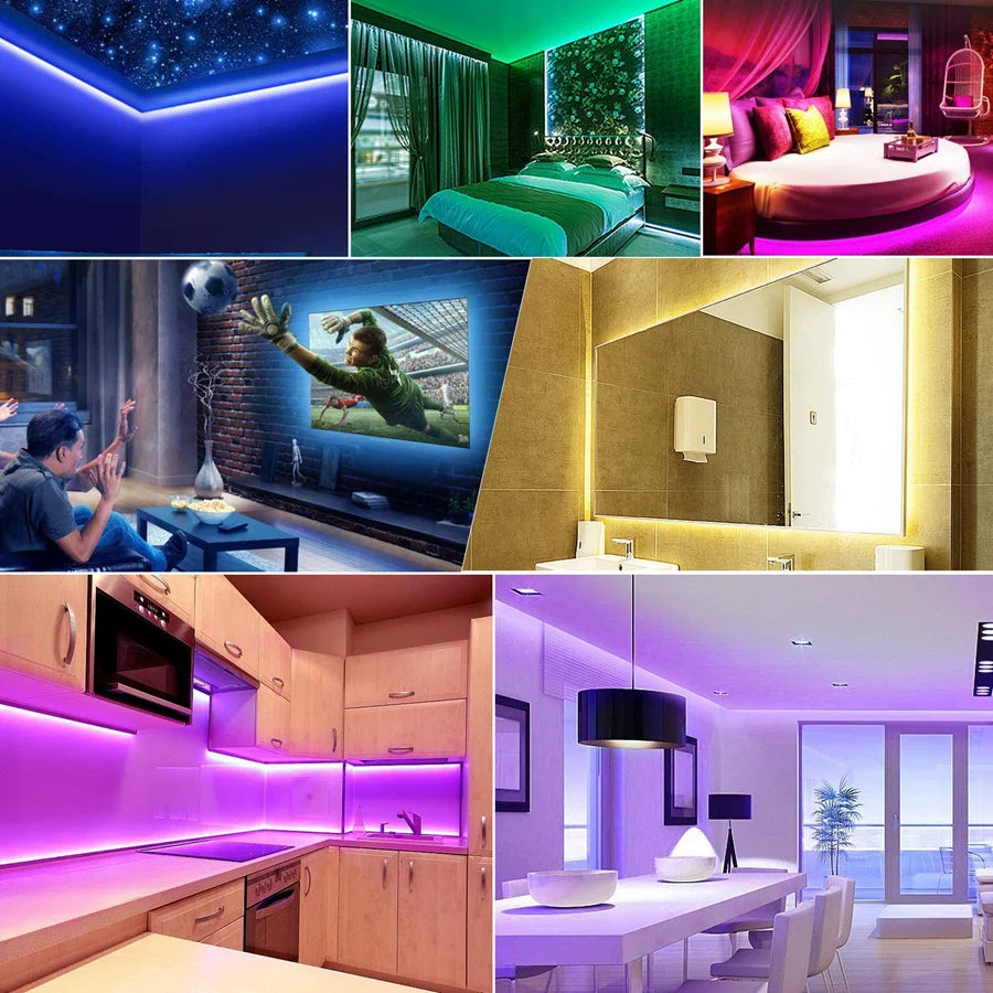 LED Strip Light 2835 5050 USB Bluetooth Flexible Lamp Tape 3Key Sound Sensor RGB Ribbon 1M 2M 3M 4M DC5V Decoration TV Backlight