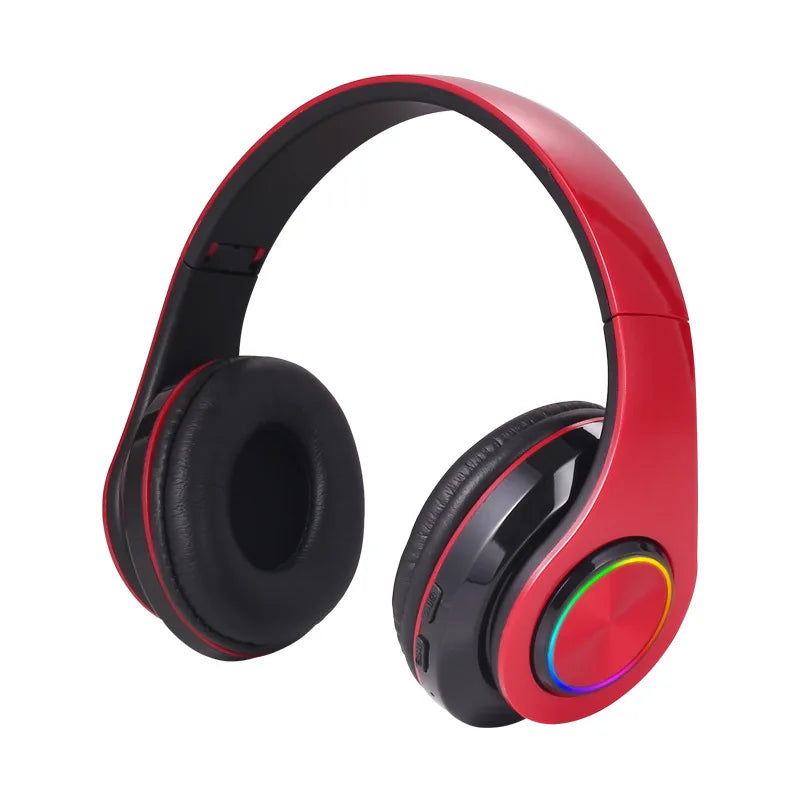 Wireless Bluetooth 5.0 Headphone with Microphone On-Ear Headset Stereo Sound Earphones Sports Gaming Foldable Headphones Game