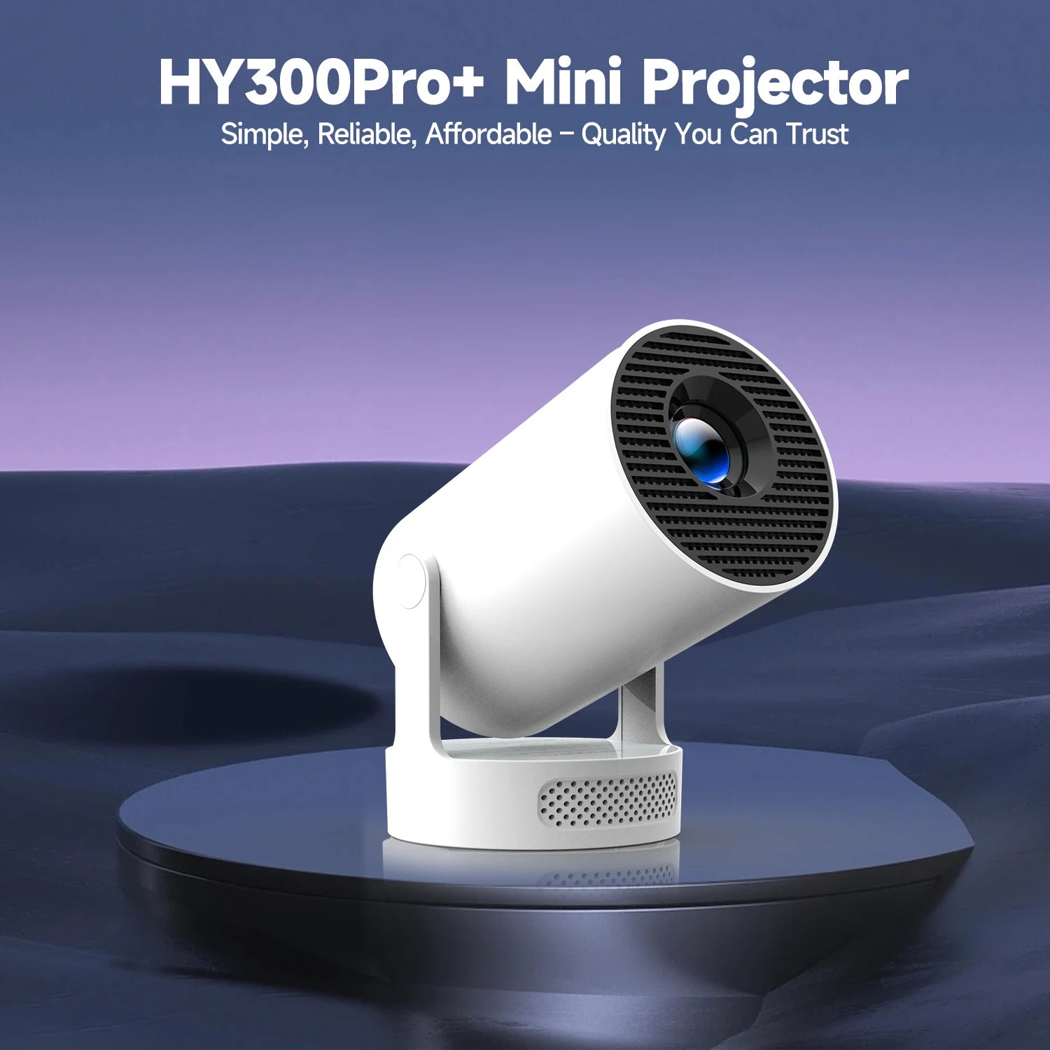 4K Android 11 Portable Projector 8000 Lumens Wifi 6 BT5.4 Outdoor Theater 5W Hifi Speaker 720P HD Supported HY300 Pro+