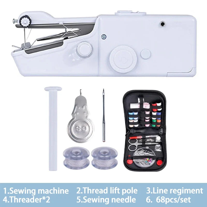 Portable Manual Sewing Machine Crafts Domestic Sewing Machine Presser Foot Rope-Free Apparel Arts Diy Build Quick Handheld Home